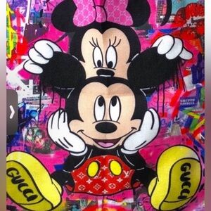 Colorful Mickey and Minnie Fashion Tote/New